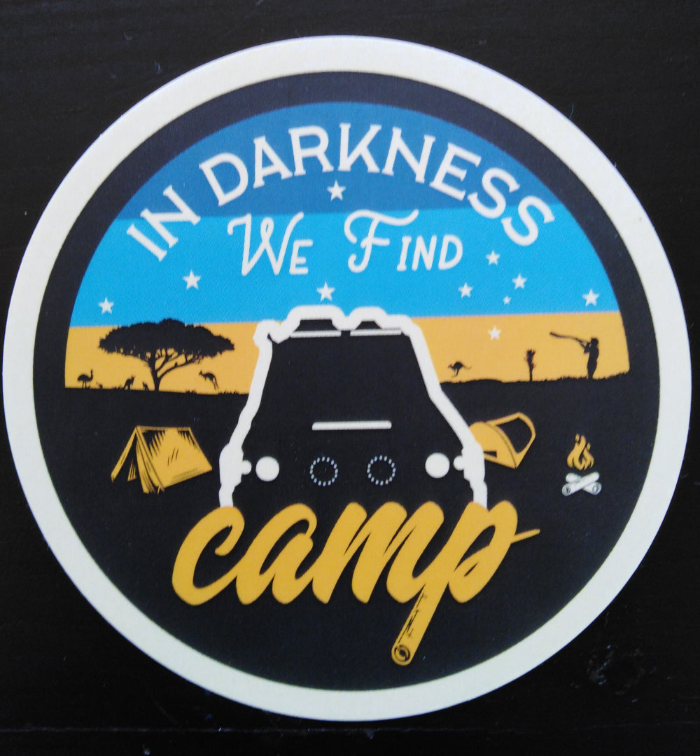 In Darkness We Find Camp, Coaster Sticker