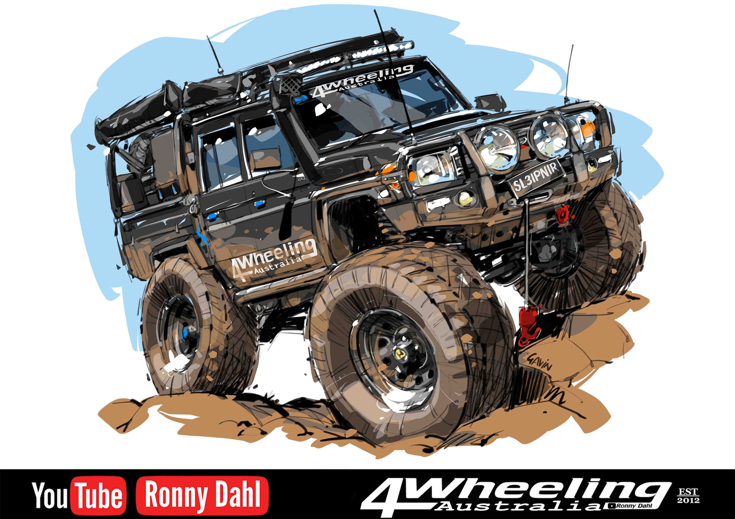 4 Wheeling Australia A2 Poster, Ronny's Landcruiser.