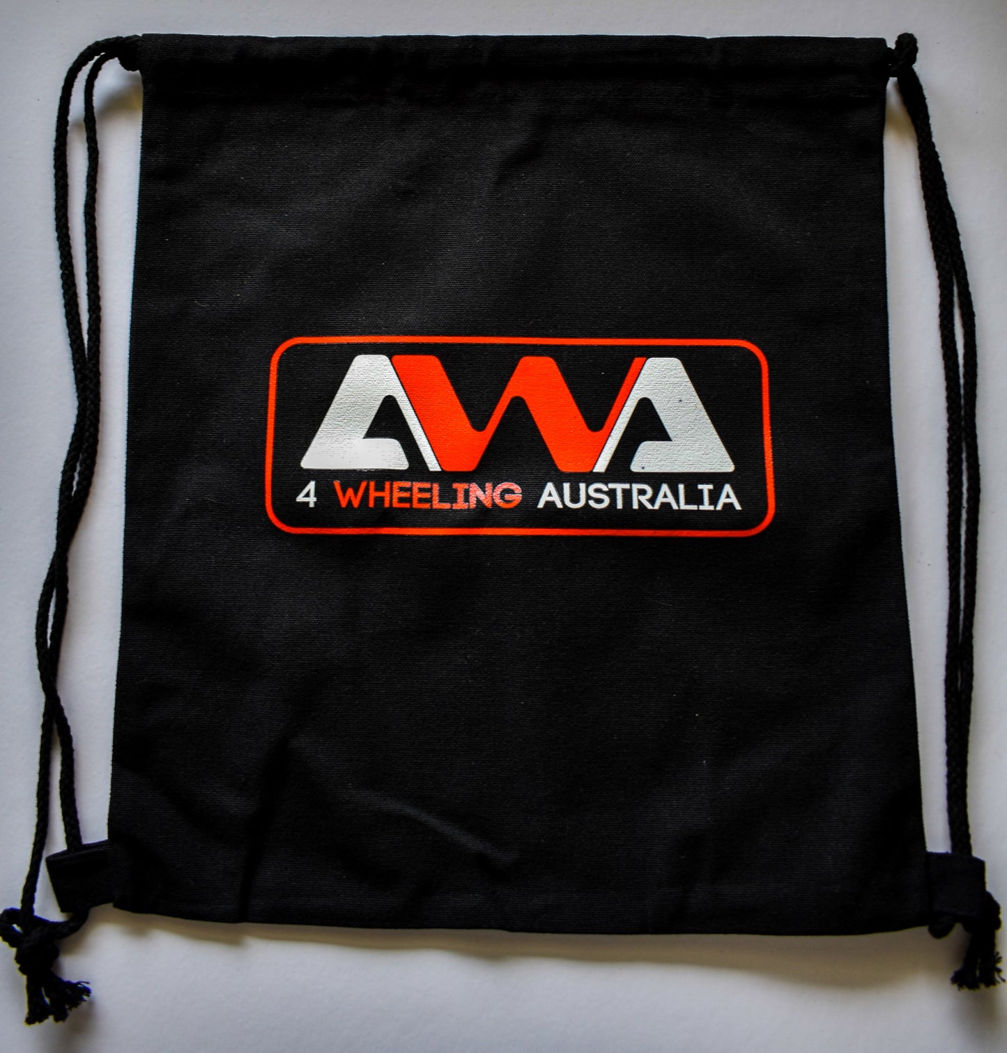 4Wheeling Australia Black Deawstring Backpack.