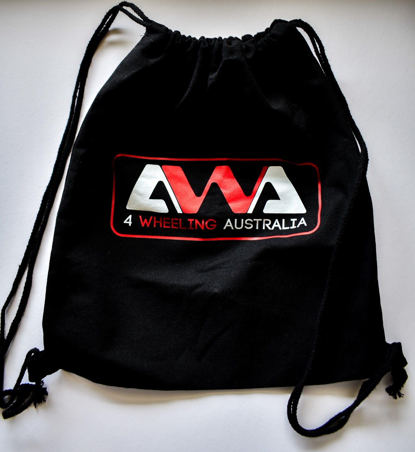 4Wheeling Australia Black Deawstring Backpack.