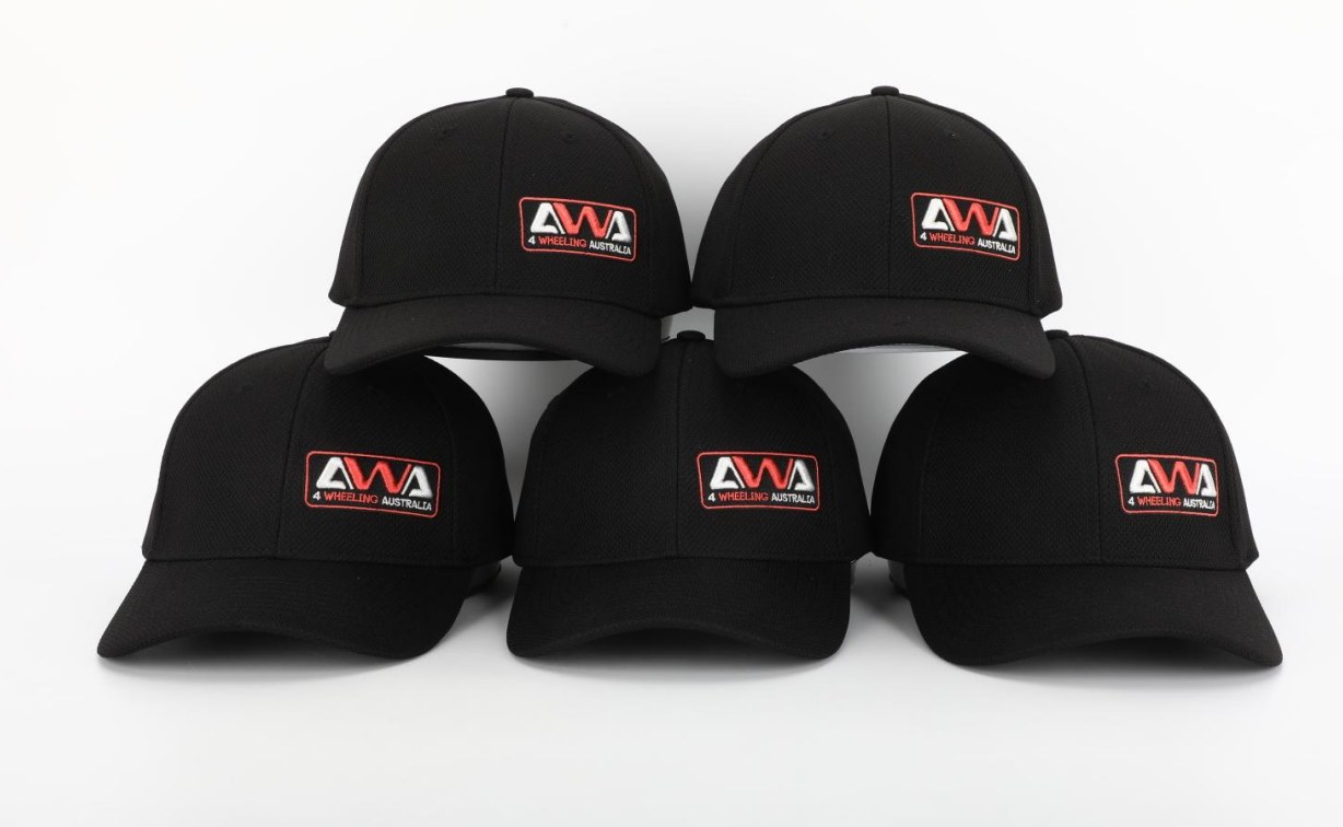 Black Cap with 4 Wheeling Australia logo.