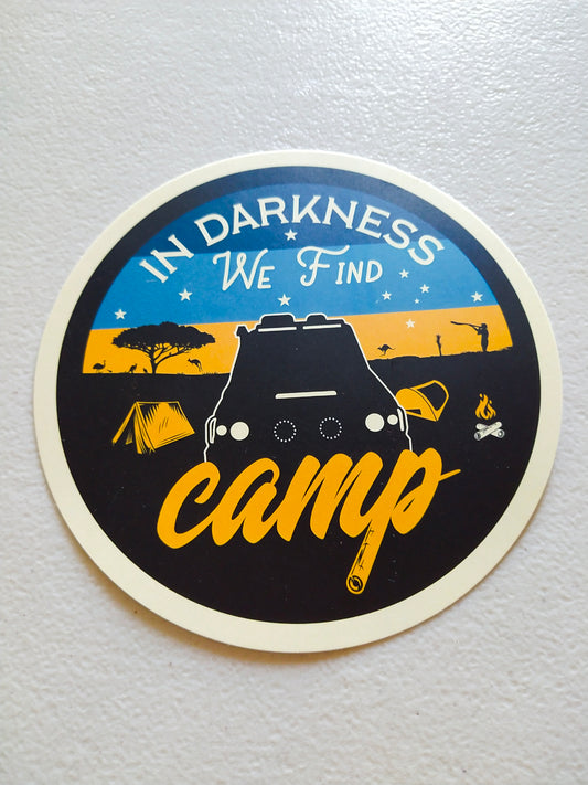 Large, In Darkness We Find Camp, Coaster Sticker