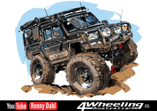 4 Wheeling Australia A2 Poster, Ronny's Landcruiser.